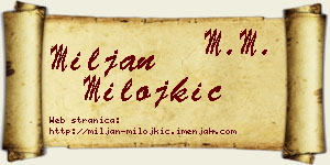 Miljan Milojkić vizit kartica